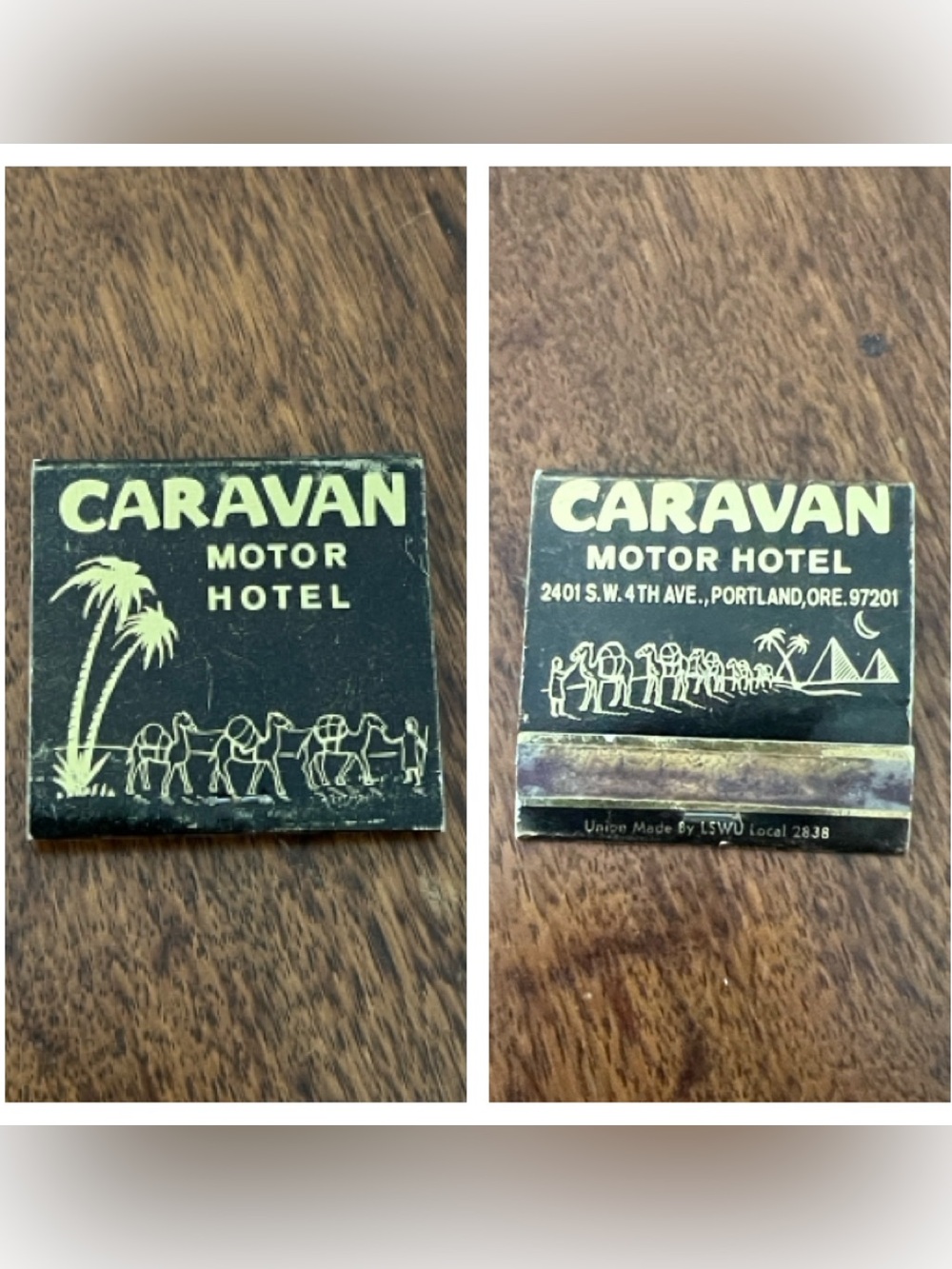 Vintage Caravan Motor Hotel Portland Oregon Matchbook